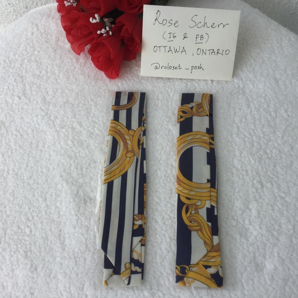 2pcs Twilly Scarves Handbag/ Handle Ribbon - Picture 4 of 11